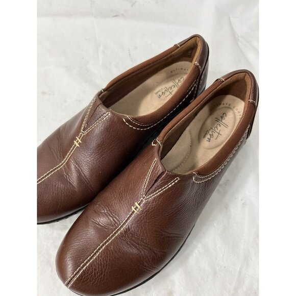 Clarks Collection Ashland Slip-On Comfort Shoes Style 22545 US Size 8.5 M Brown - Picture 3 of 12